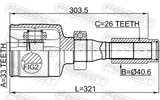 Febest 2411-DUSTRH Inner CV Joint Right 33X40.6X26