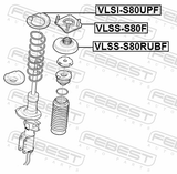 Febest VLSS-S80RUBF Front Shock Absorber Mounting