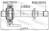 Febest 0312-CIV5DRH Axle Half Shaft Right 25X377X27