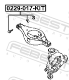 Febest 0229-017-KIT Repair Kit, Camber Adjusting Eccentric Bolt