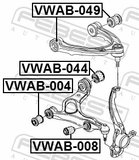 Febest VWAB-049 Bushing, Front Upper Control Arm