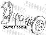 Febest DAC52910040M Front Wheel Bearing 52X91X40
