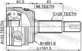 Febest 0110-ASV50LA48 Outer CV Joint 33X61.6X26