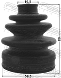 Febest 0317-HRV Boot Outer CV Joint Kit 59.5X80X16.5