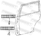 Febest 0199-HDUZJ100RLL Rear Left Door Lower Hinge