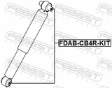 Febest FDAB-CB4R-KIT Bushing Kit, Rear Shock Absorber