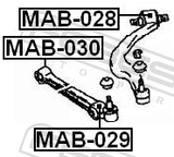 Febest MAB-030 Bushing, Front Lower Control Arm