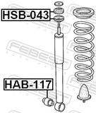 Febest HSB-043 Rear Shock Absorber Bushing