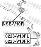 Febest 0223-V10FL Front Left Stabilizer Link / Sway Bar Link
