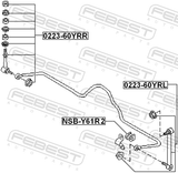 Febest NSB-Y61R2 Rear Stabilizer Bar Bush D19