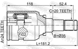 Febest 0111-ZRE181LH Inner CV Joint Left 24X35X20