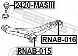 Febest RNAB-016 Rear Bushing, Front Control Arm