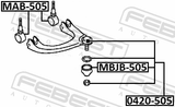 Febest 0420-505 Ball Joint Front Upper Arm
