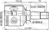 Febest 1611-164FLH Inner CV Joint Left 26X44.9X37