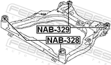 Febest NAB-329 Subframe Rear Bushing