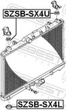 Febest SZSB-SX4U Mount Rubber Radiator