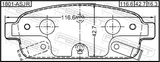 Febest 1801-ASJR Pad Kit, Disc Brake, Rear - Kit