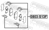 Febest 0803-S13F Disc Brake Clip Set