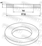 Febest 88430-141830X O-Ring 14X17.5X3
