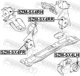 Febest SZM-SX4LH Left Engine Mount