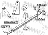 Febest NSB-046 Rear Leaf Spring Bushing Rear