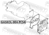 Febest GASKOL-004-PCS4 Seal Ring, Spark Plug Tube PCS 4