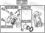 Febest 0277-J32RR Rear Right Brake Caliper Assembly (With Bracket)