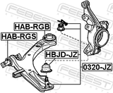 Febest HAB-RGB Bushing, Front Lower Control Arm