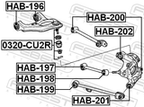 Febest HAB-199 Rear Trailing Rod Bushing