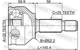 Febest 2110-FOCAU Outer CV Joint 32X52.2X25