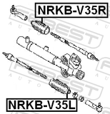 Febest NRKB-V35R Steering Rack Boot Right