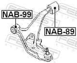 Febest NAB-99 Front Bushing, Front Control Arm