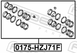 Febest 0175-HZJ71F Front Brake Caliper Repair Kit (Set For Two Sides)
