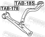 Febest TAB-185 Bushing, Front Lower Control Arm