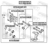 Febest 0177-GSV70FRH Front Right Brake Caliper Assembly (With Bracket)