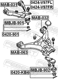 Febest 0424-V97FL Left Upper Front Arm