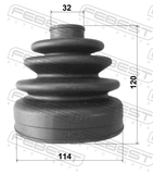 Febest 0417-V75R Boot Outer CV Joint Kit 114X120X32