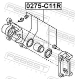 Febest 0275-C11R Rear Brake Caliper Repair Kit (Set For Two Sides)