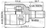 Febest 1211-IX35AT Inner CV Joint 25X33X28