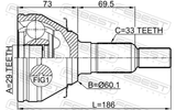 Febest 3210-ESCV Outer CV Joint