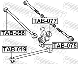 Febest TAB-019 Bushing, Rear Trailing Arm