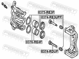 Febest 0375-RE3F Front Brake Caliper Repair Kit (Set For One Side)