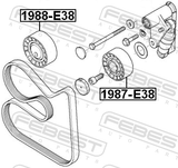 Febest 1988-E38 Pulley Idler