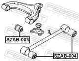Febest SZAB-004 Bushing, Rear Trailing Arm
