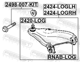 Febest 2420-LOG Ball Joint Front Lower Arm