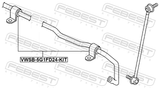 Febest VWSB-5G1FD24-KIT Front Stabilizer Bar Bush Kit D24