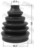 Febest 2317P-T5 Boot Outer CV Joint Kit Pvc 99.5X125X27.5