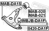Febest 0420-DA1F Ball Joint Front Lower Arm