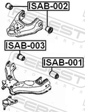 Febest ISAB-003 Bushing, Front Lower Control Arm