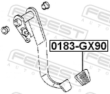 Febest 0183-GX90 Pad, Brake Pedal, Clutch Pedal